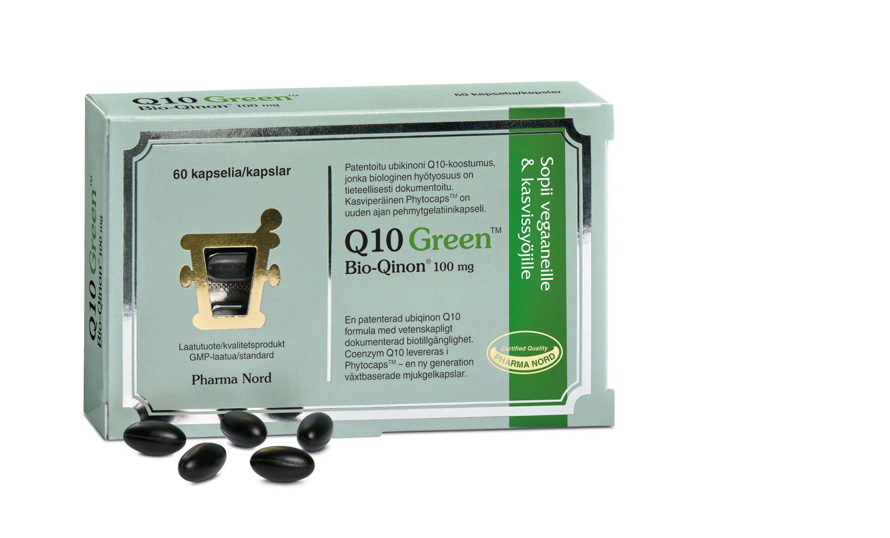 Pharma Nord Q10 Green Bio-Qinon 100 mg - Ubikinonikapselit 60 kaps. - Sinunapteekki.fi