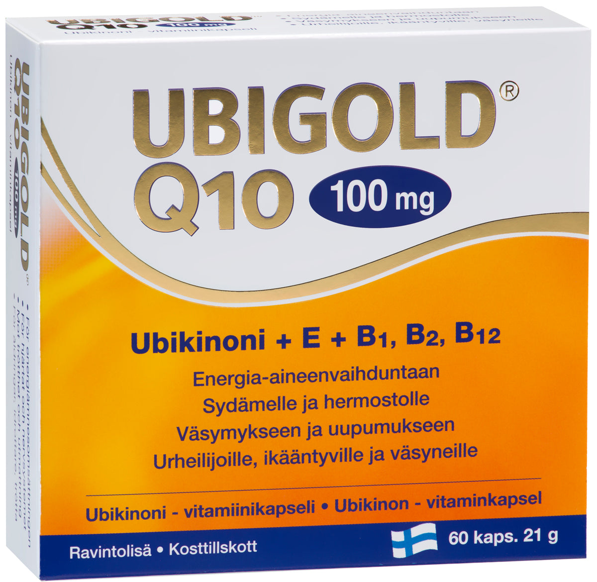Ubigold Q10 100 mg - Ubikinoni-vitamiinikapseli 60 kaps.