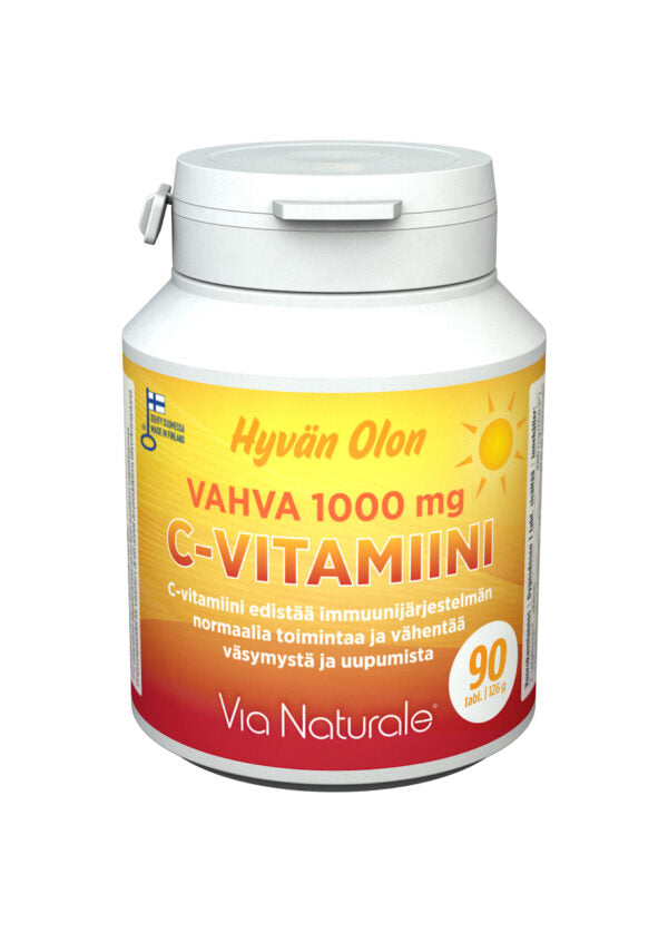 Hyvän Olon Vahva 1000 mg C-vitamiini 90 tabl. - Päiväys 11/2024