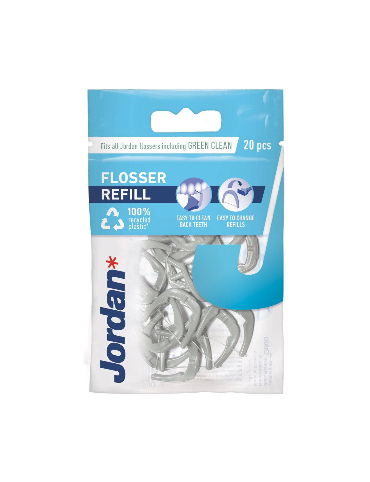 Jordan Refill Easy clean Flosser - 20 kpl täyttöpakkaus