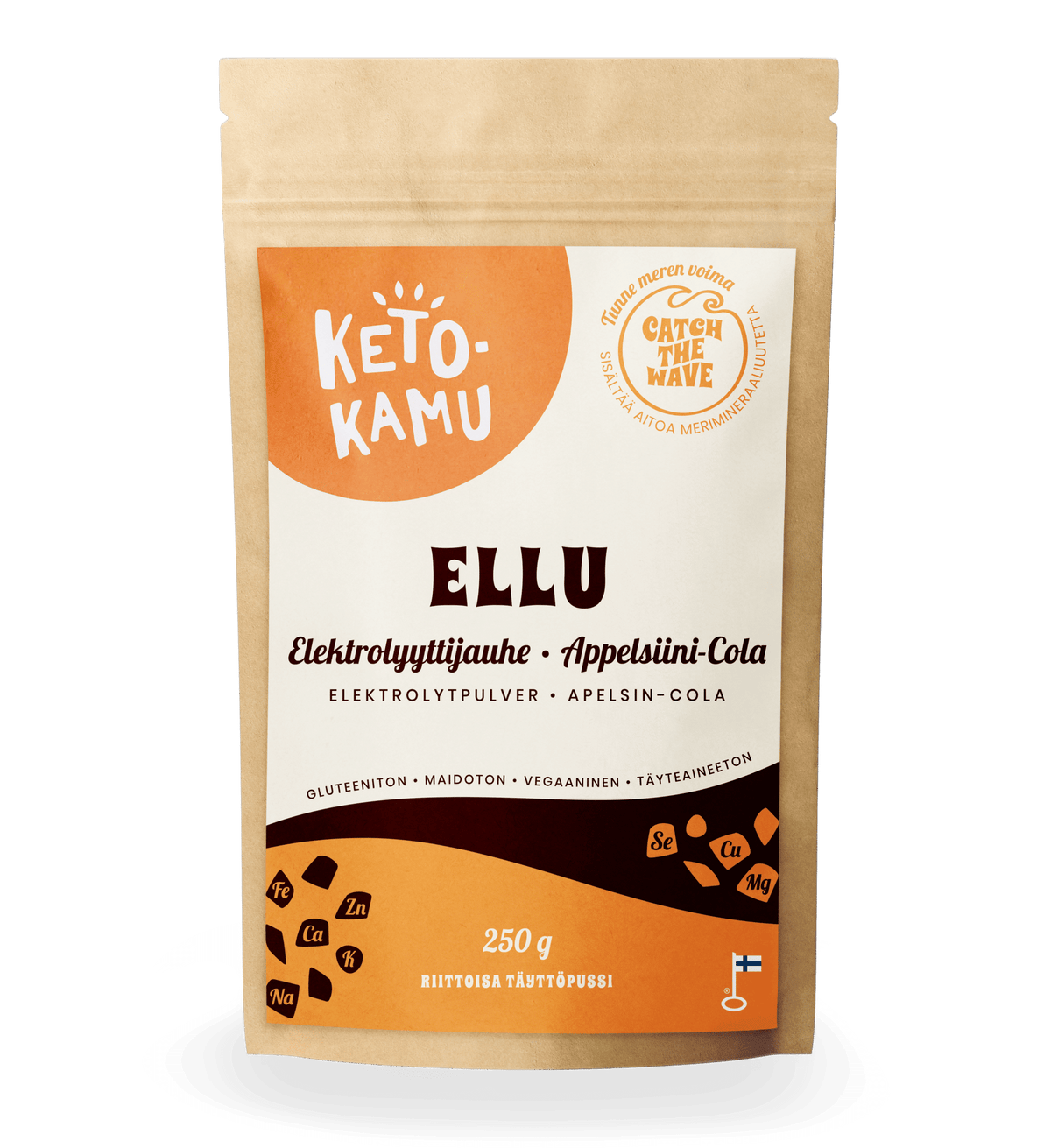 KetoKamu Ellu-elektrolyyttijauhe Appelsiini-Cola 250 g