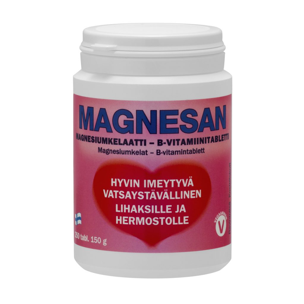 Magnesan - Magnesiumkelaatti - B-vitamiinitabletti 250 tabl.