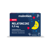 Makrobios Juniori Melatoniini 0,5 mg - Vadelmanmakuinen purutabletti 60 tabl.