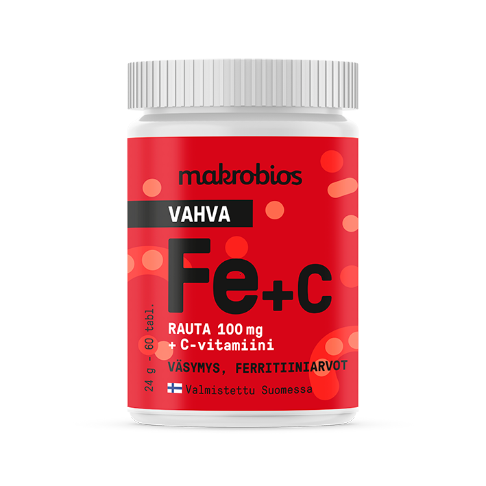 Makrobios Vahva Fe+C - Rauta 100 mg + C-vitamiini 60 tabl.
