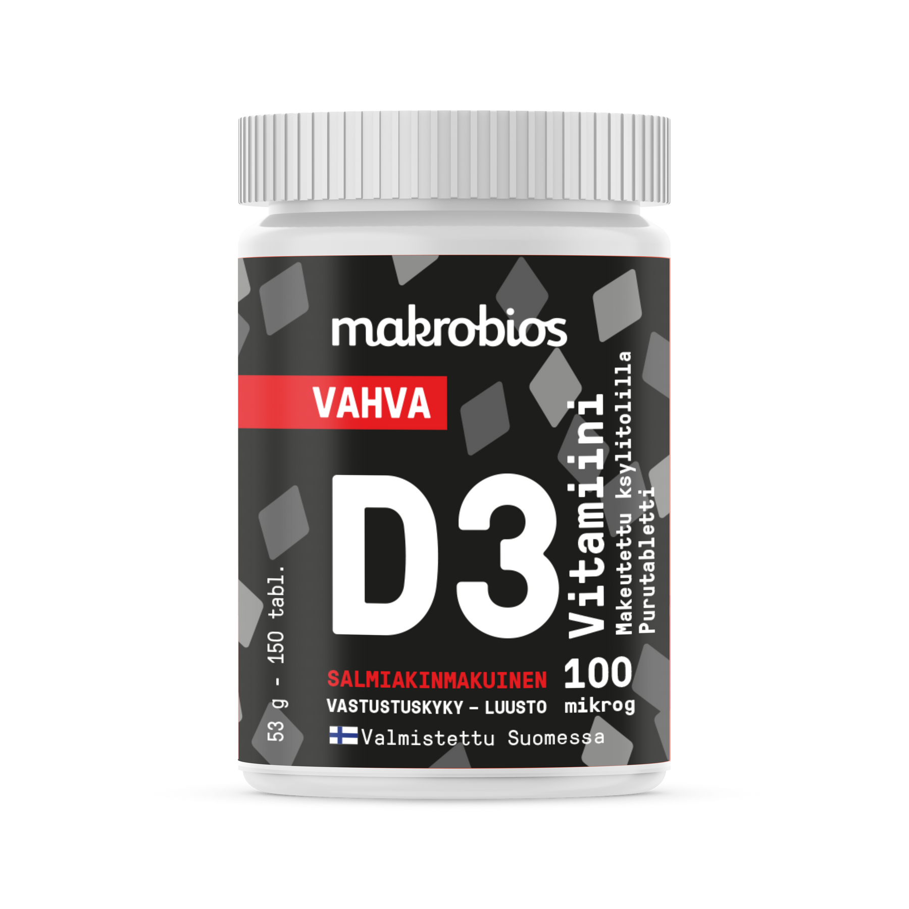 Makrobios Vahva D3-Vitamiini 100 µg 150 tabl. - Salmiakinmakuinen - erä