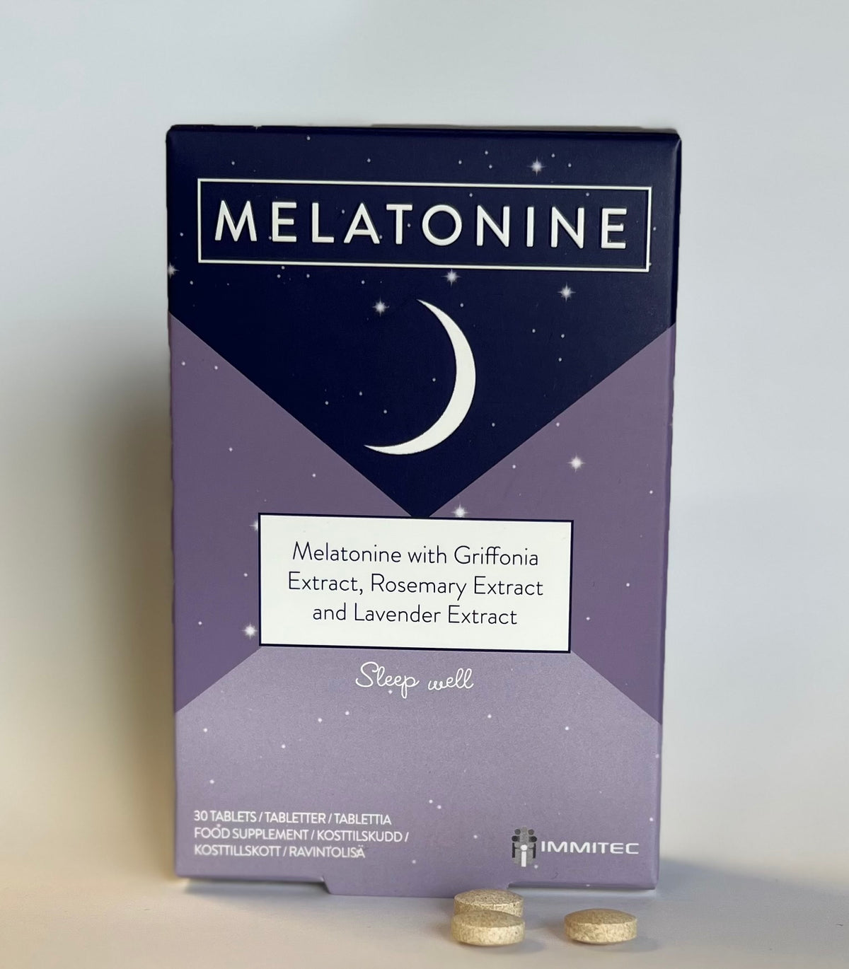 Melatonine - Melatoniini 1 mg 30 tabl. - Päiväys 08/2024 - poistuu
