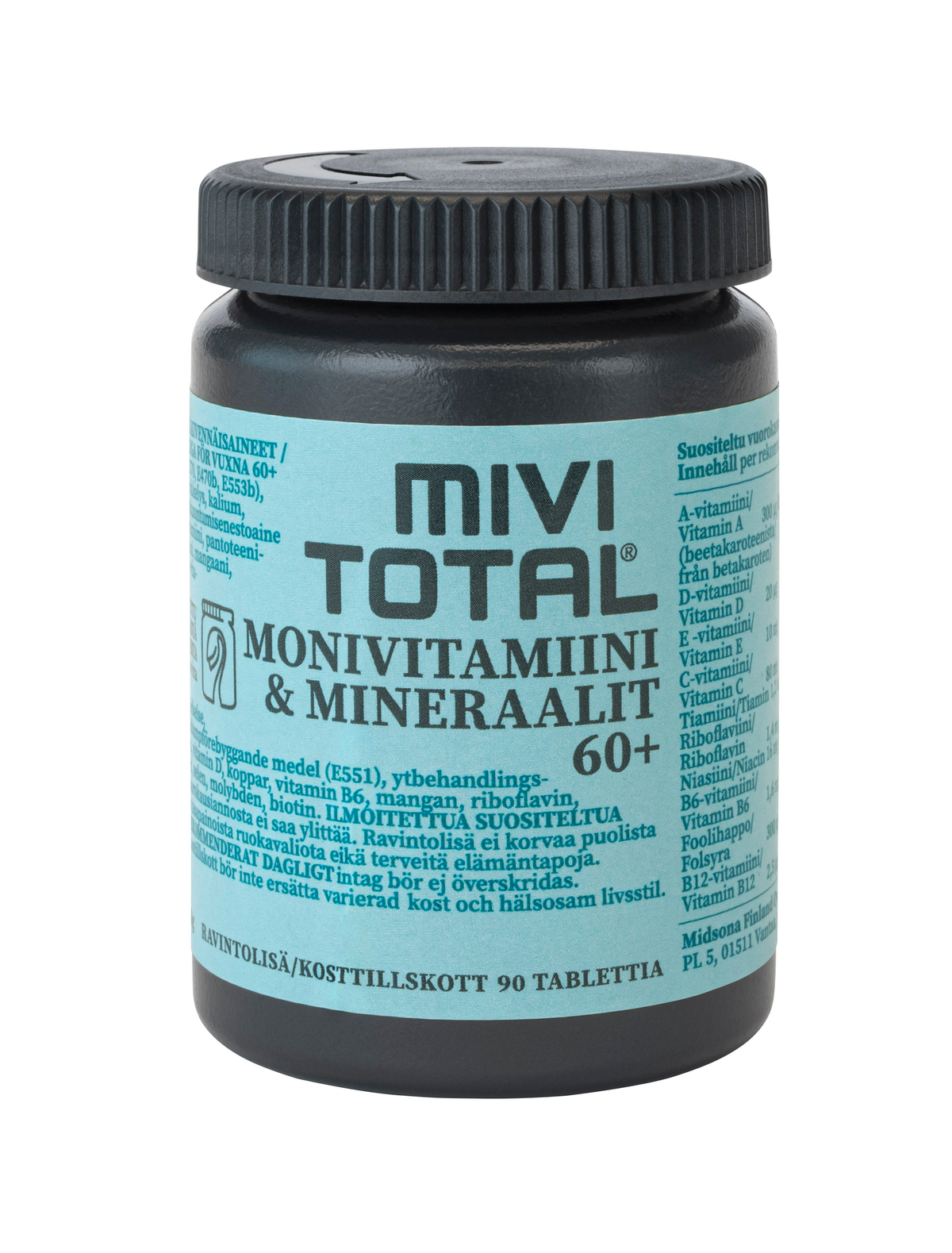 Mivitotal Monivitamiini & Mineraalit 60+ vuotiaille 90 tabl. - Uudistunut - erä