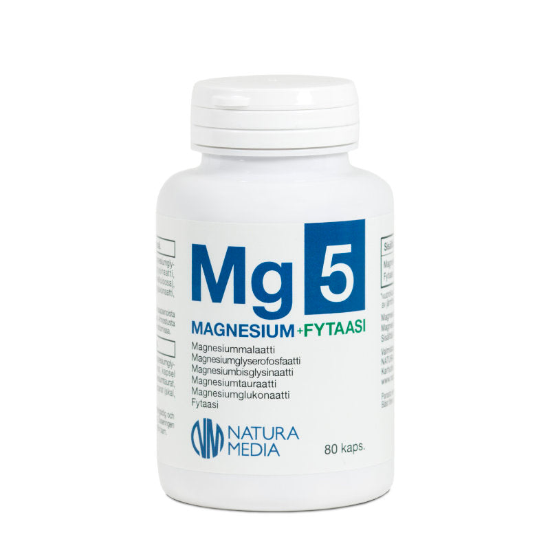 Natura Media Mg 5 Magnesium + fytaasi 80 kaps.