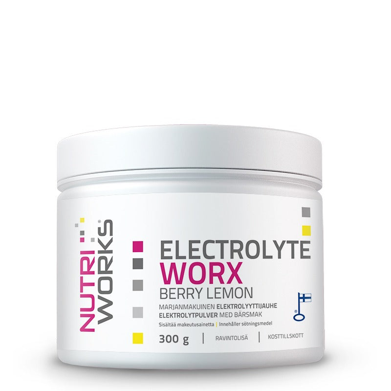 Nutri Works Electrolyte Worx Berry Lemon - Marjanmakuinen elektrolyyttijauhe 300 g