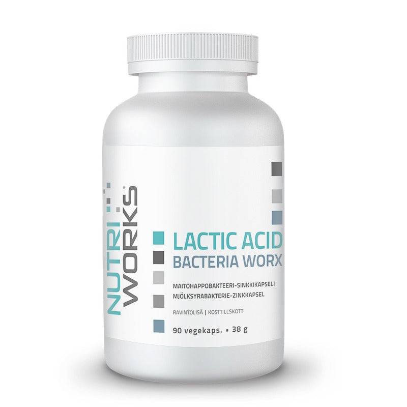 Nutri Works Lactic Acid Bacteria Worx - Maitohappobakteeri 5 mrd - Sinkkikapseli 90 vegekaps.