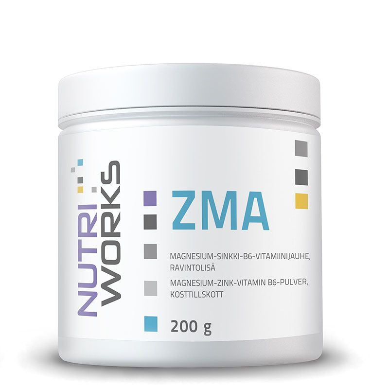 Nutri Works ZMA - magnesium- sinkki - B6-vitamiinijauhe 200 g