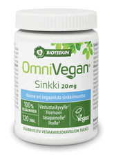 Bioteekin Omnivegan Sinkki 20 mg 120 tabl.