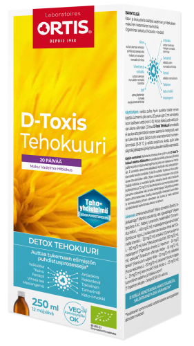 D-Toxis Detox Tehokuuri Vadelma-Hibiskus 250 ml