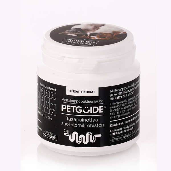 Petguide Maitohappobakteerijauhe koirille ja kissoille 75 g