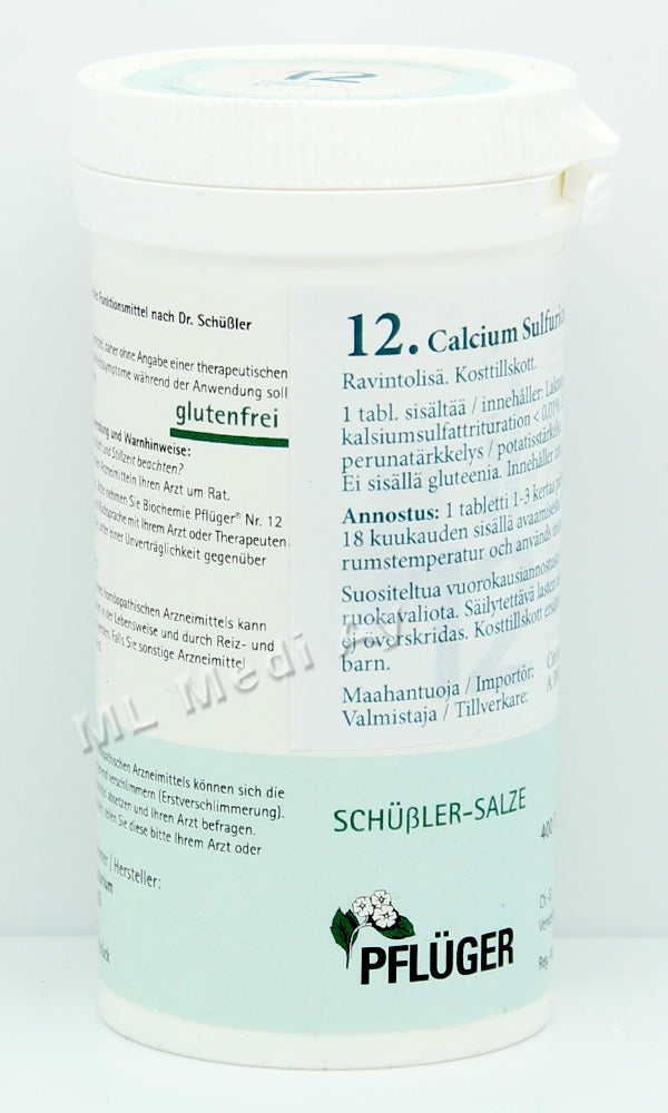 Pflüger Nro 12 Calcium Sulfuricum - Solusuola 400 tabl.