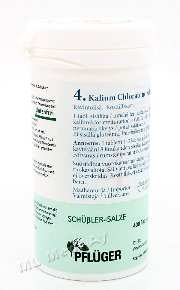 Pflüger Nro 4 Kalium Chloratum - Solusuola 400 tabl