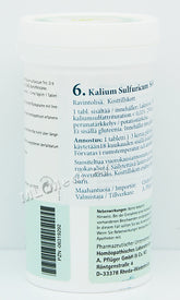 Pflüger Nro 6 Kalium Sulfuricum - Solusuola 400 tabl.