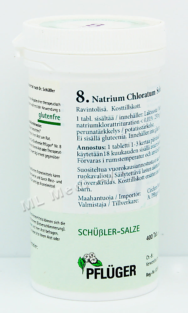 Pflüger Nro 8 Natrium Chloratum - Solusuola 400 tabl.