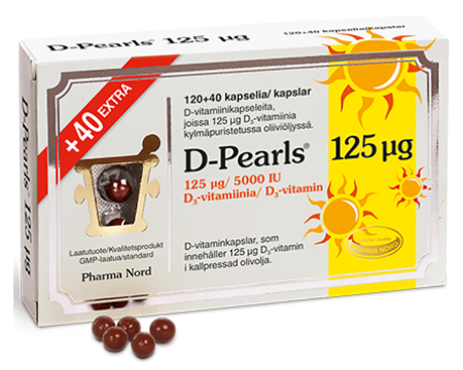 Pharma Nord D-Pearls 125 µg 120+40 kapselia