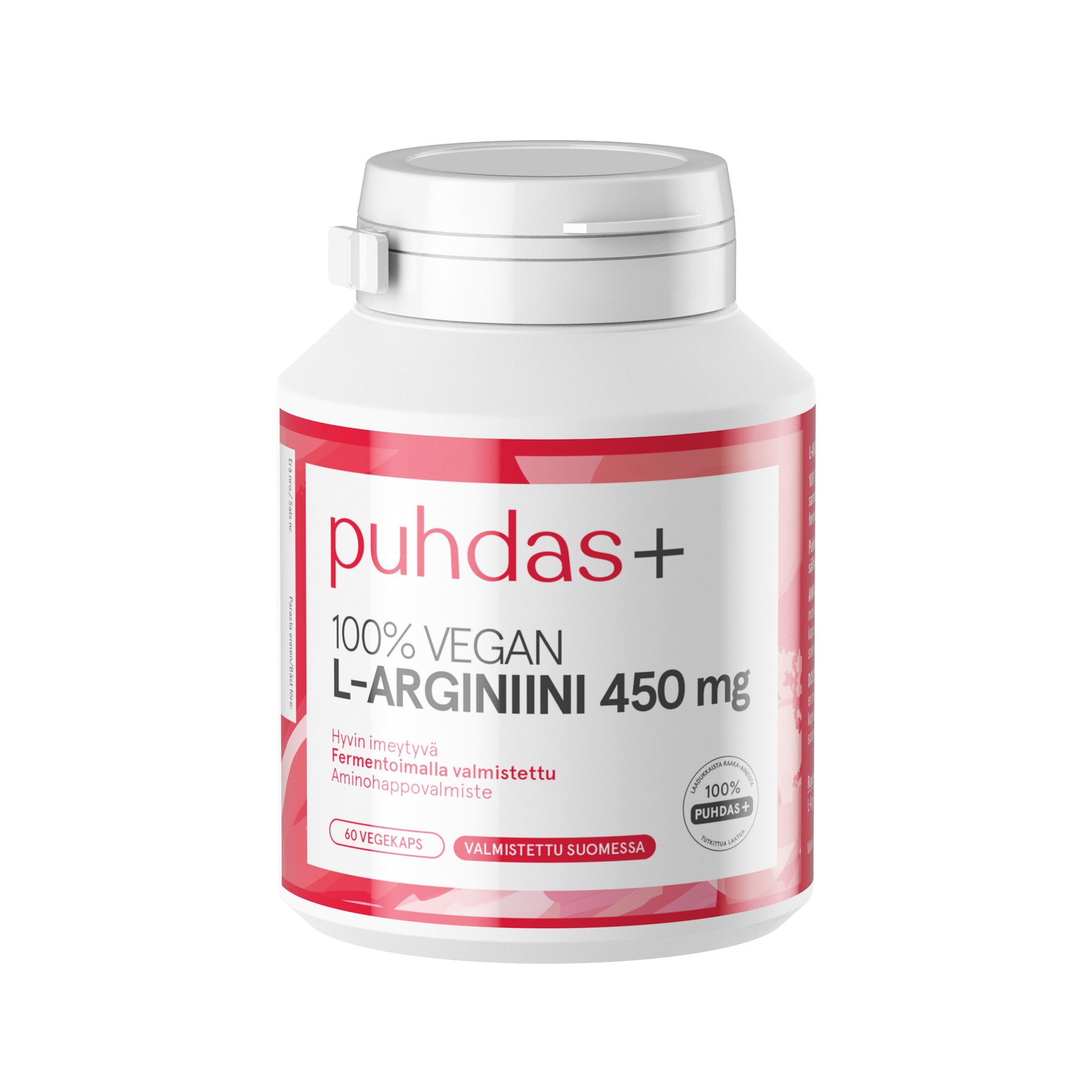 Puhdas+ L-Arginiini 450 mg 60 vegekaps.