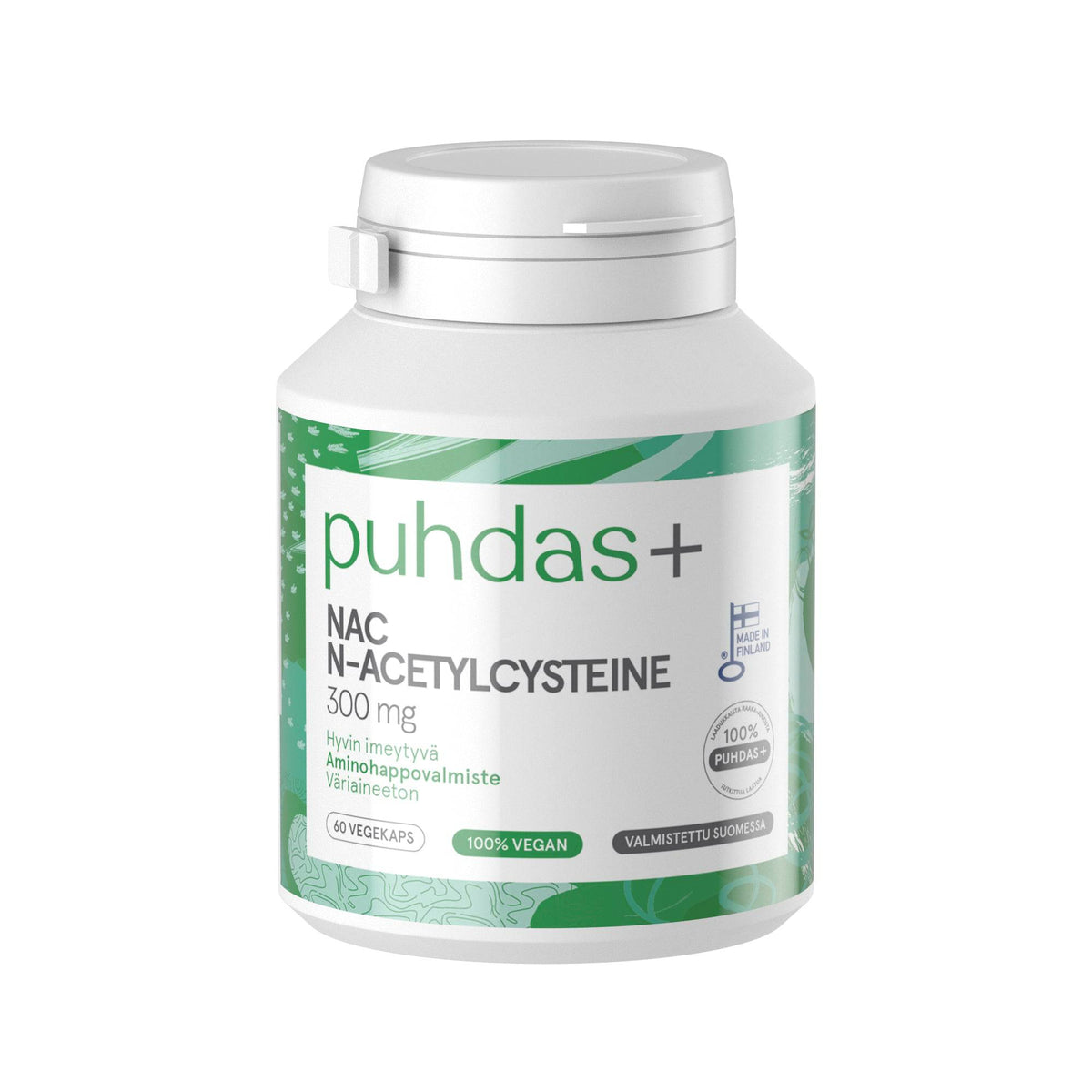 Puhdas+ Nac N-Acetyl Cysteine 300 mg 60 kaps. - Päiväys 06/2024