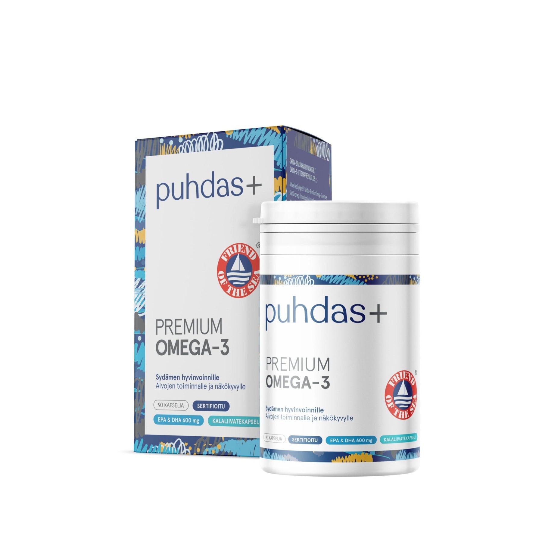 Puhdas+ Premium Omega-3 - 600 mg Kalaöljykapselit 90 kaps.