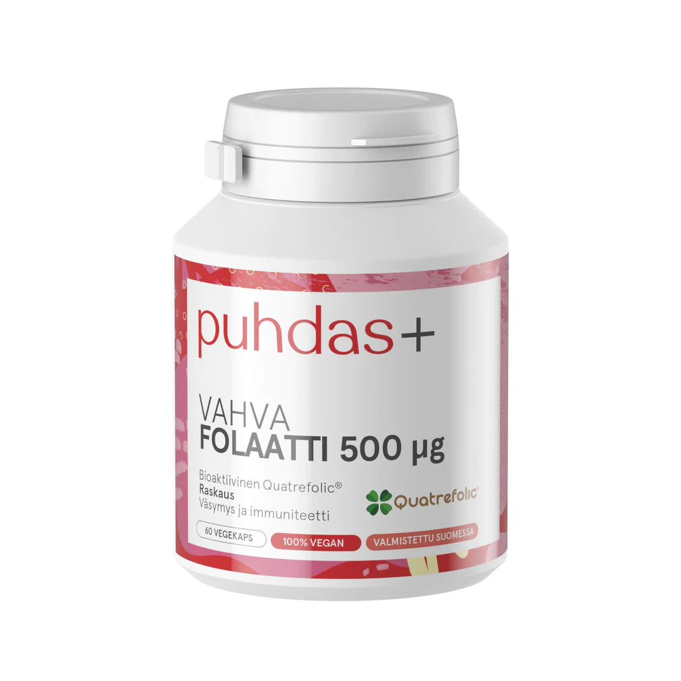 Puhdas+ Vahva Folaatti 500 µg 60 vegekaps.