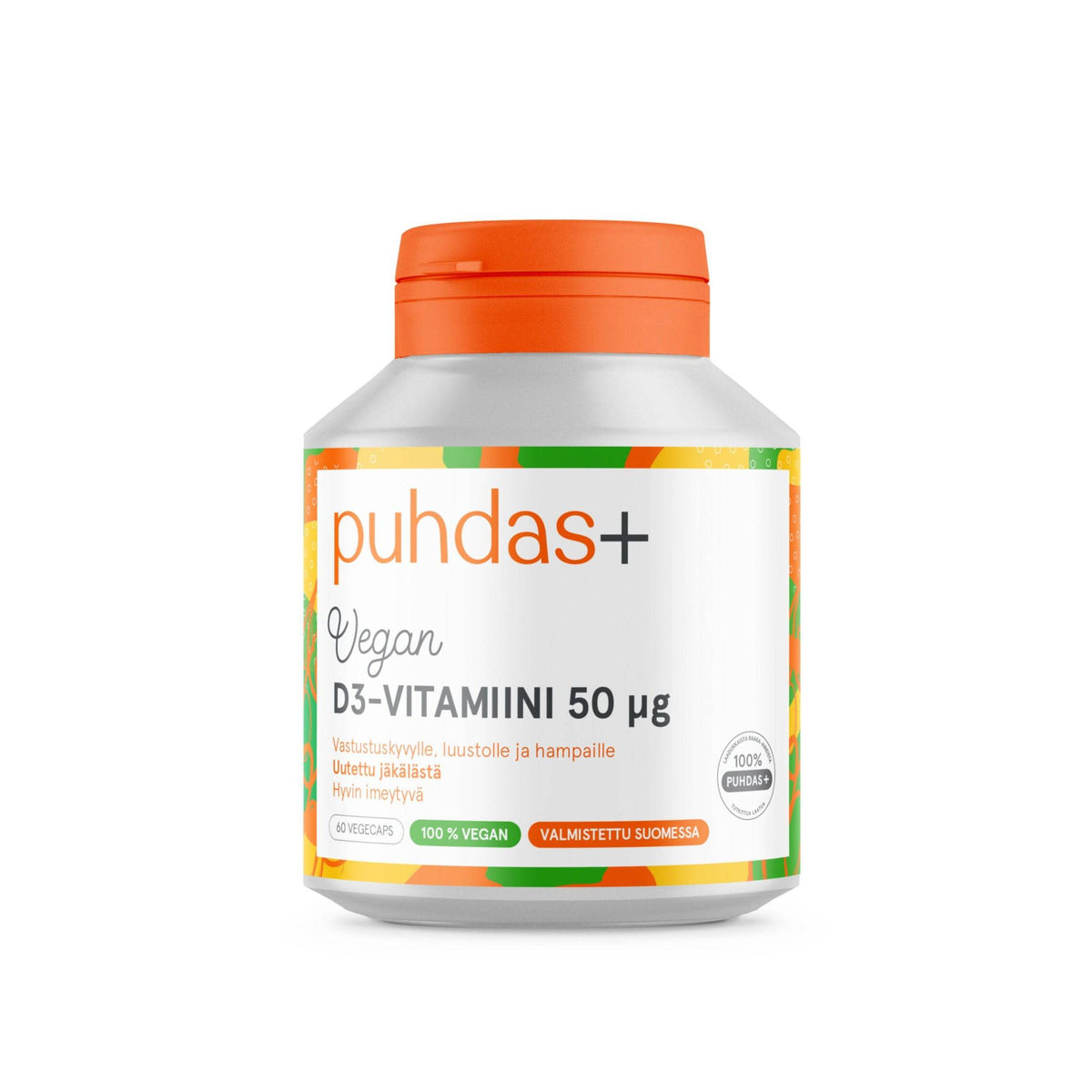 Puhdas+ Kasviperäinen D3-Vitamiini 50 µg 60 vegekaps. - erä