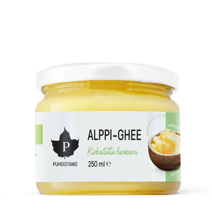 Puhdistamo Alppi-Ghee - Kirkastettu luomuvoi 250 ml