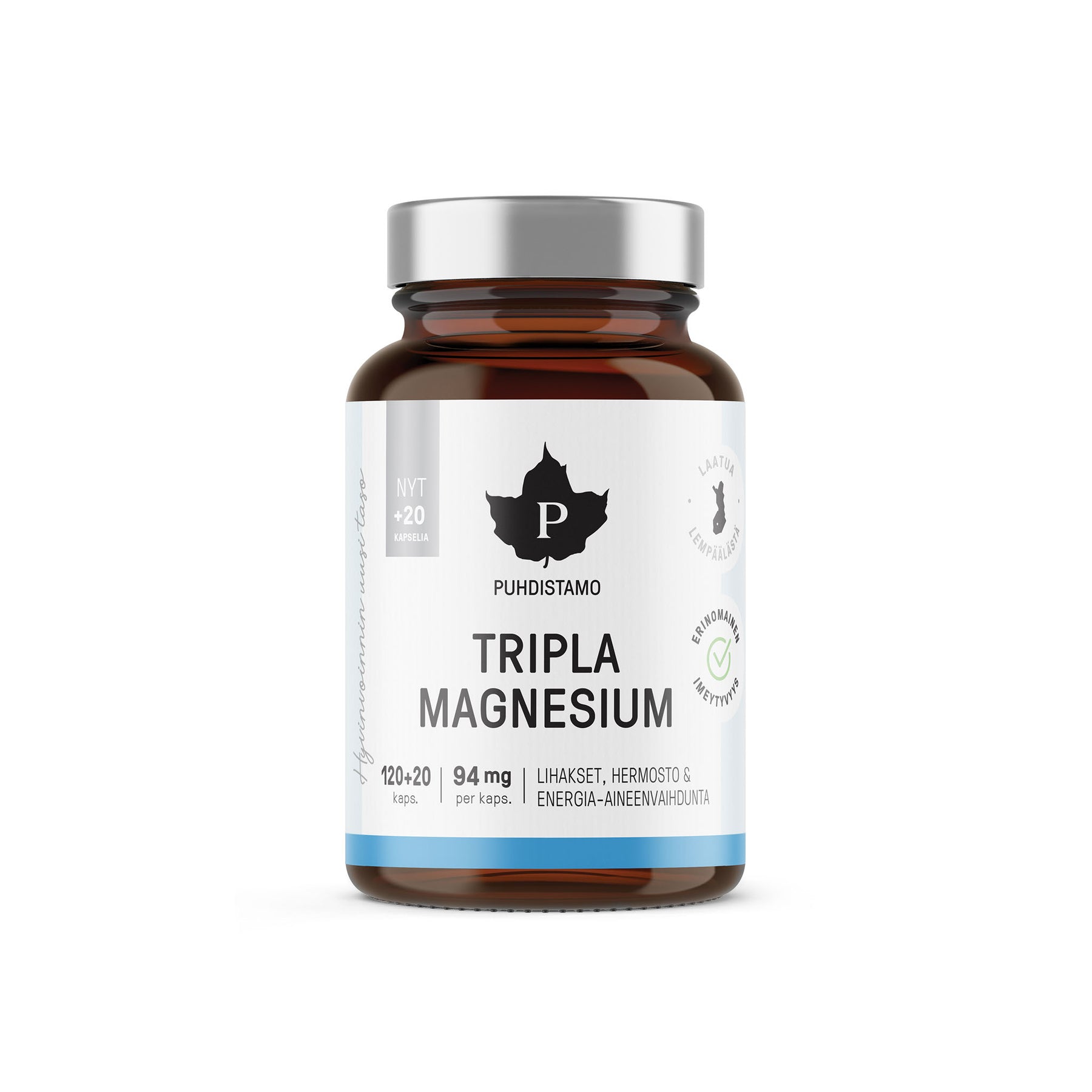 Puhdistamo Tripla Magnesium Kampanjapakkaus 120+20 kaps.