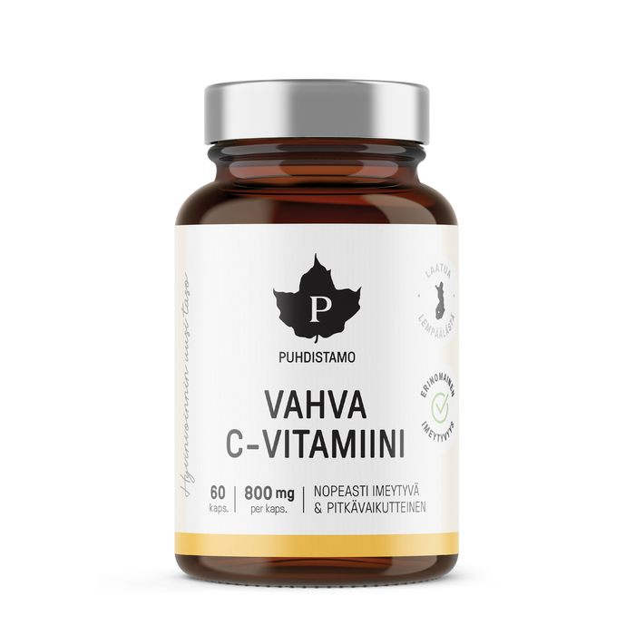 Puhdistamo Vahva C-Vitamiini 800 mg 60 kaps.