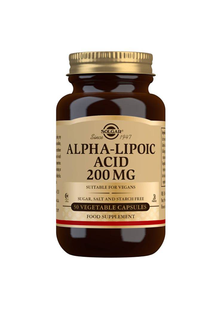 Solgar Alpha-Lipoic Acid - Alfalipoiinihappo 200 mg 50 kaps.