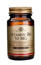 Solgar Vitamin B6 50 mg - B-Vitamiinivalmiste 100 tabl. - Sinunapteekki.fi