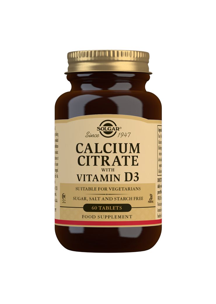 Solgar Calcium Citrate + D3 - kalsiumsitraatti + D3-vitamiini 60 tabl.
