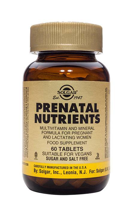 Solgar Prenatal Nutrients - Raskaana oleville 60 tabl. - Päiväys 04/2024