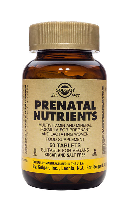 Solgar Prenatal Nutrients - Raskaana oleville 60 tabl. - Päiväys 04/2024