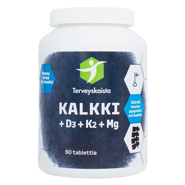 Terveyskaista Kalkki + D3 + K2 + Mg 90 tabl.