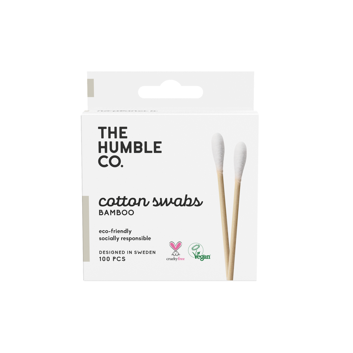 The Humble Co Bamboo Cotton Swabs - Vanupuikko 100 kpl / ltk