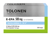 Tolonen E-EPA 500 mg + D-vitamiini 120 kaps.