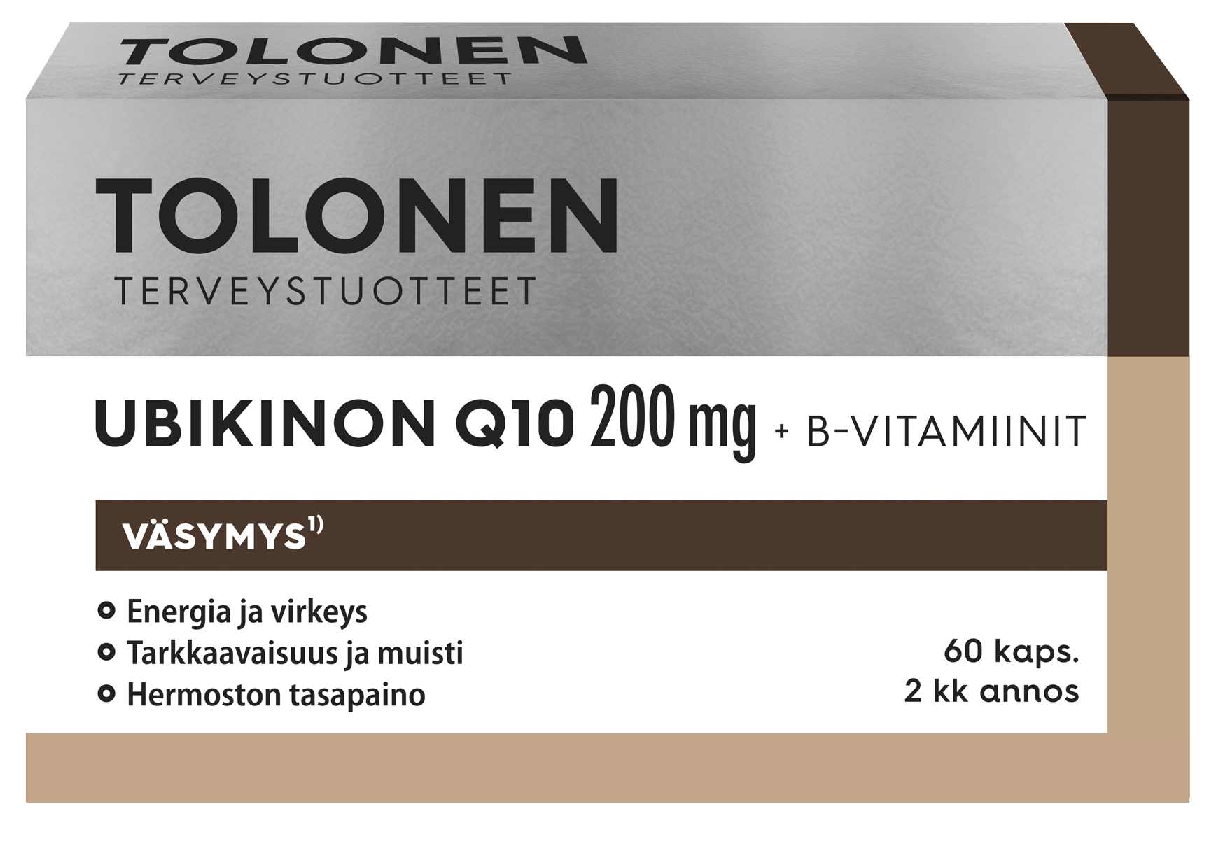 Tolonen Ubikinon Q10 200 mg + B-vitamiinit 60 kaps. - Päiväys 05/2024