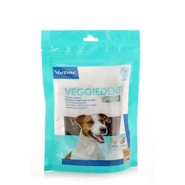 Virbac Veggiedent FR3SH - SMALL 5-10 kg - makupalat hampaiden puhdistukseen koirille 15 kpl