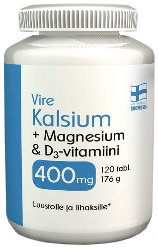 Vire Kalsium + Magnesium & D3-vitamiini 400 mg 120 tabl.