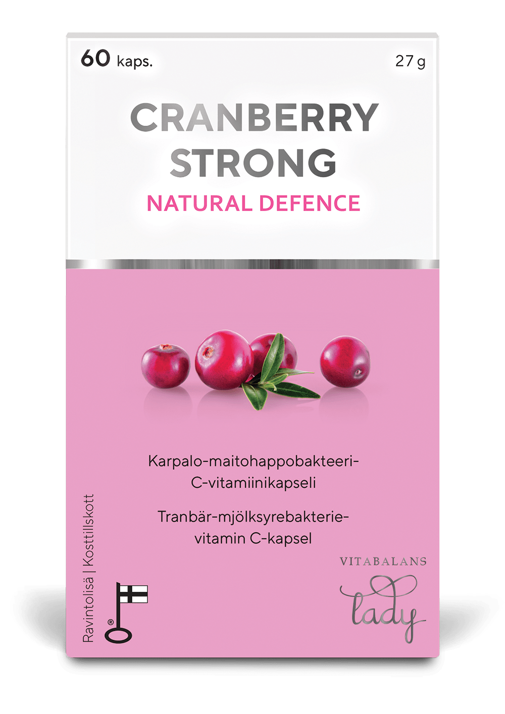 Cranberry Strong - Karpalo- Maitohappobakteeri- C-vitamiinivalmiste 60 kaps.