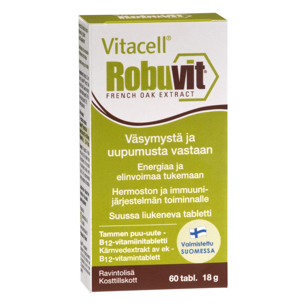 Vitacell Robuvit - tammen puu-uute- B12-vitamiinitabletti 60 tabl.