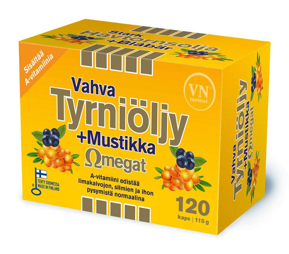 Vahva Tyrniöljy + Mustikka Omegat 120 kaps.