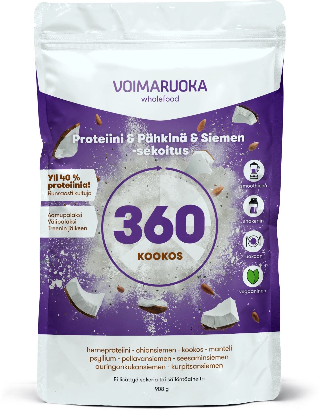Voimaruoka 360 Wholefood kookos 908 g
