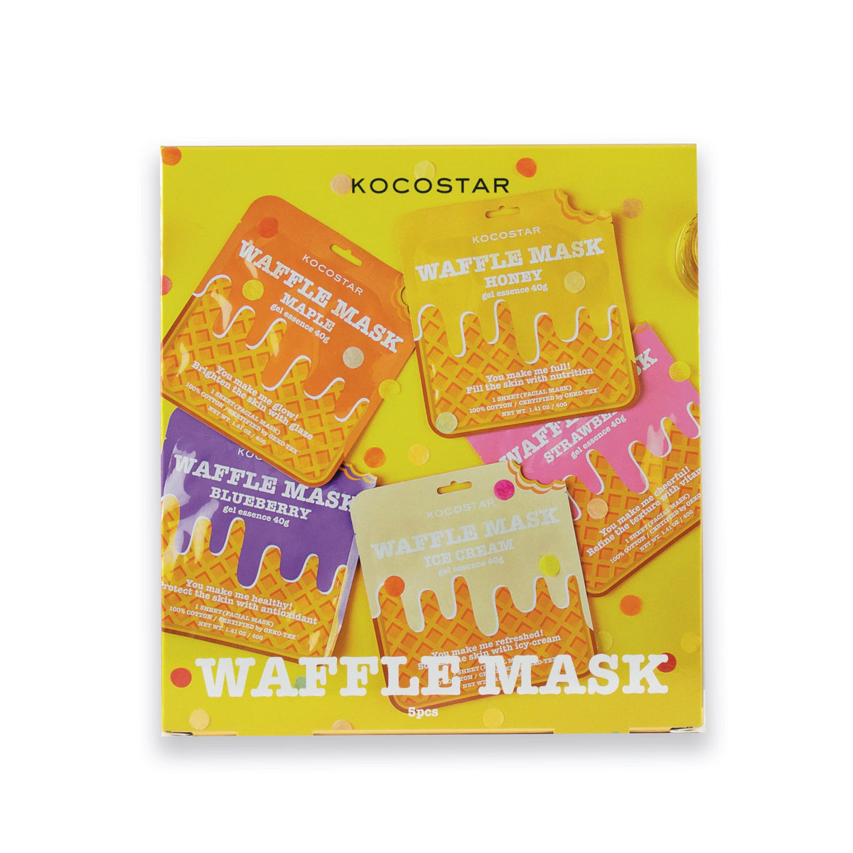 KOCOSTAR Waffle Mask Kit - kangasnaamiosetti 5 kpl